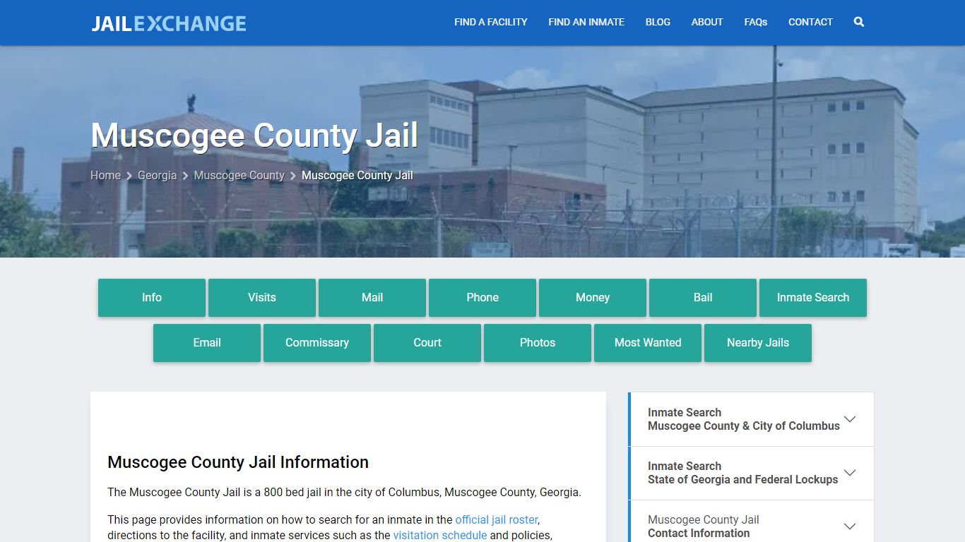 Muscogee County Jail, GA Inmate Search, Information